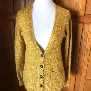 🎄Anthropologie Coincidence & Chance Gold Cardigan Elbow Patches Size S
